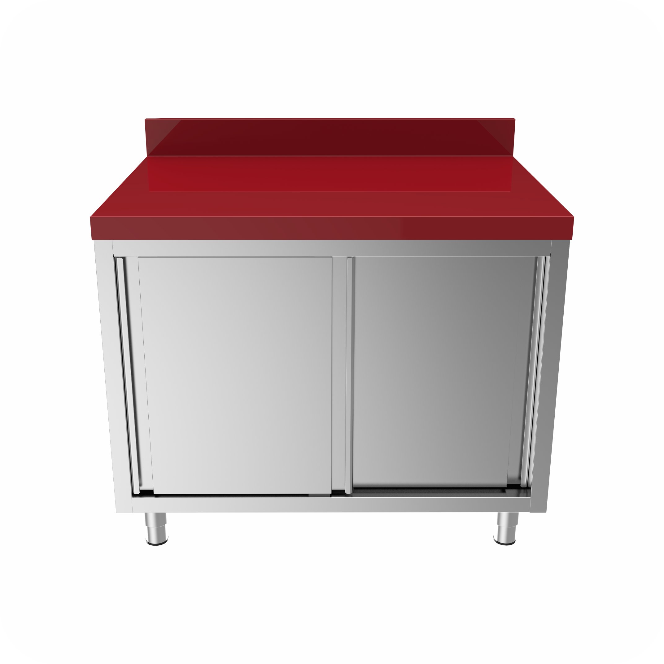 Polyethylene Werktafel Met Schuifdeuren 100x60x85 Met Rand WTFS-1006085