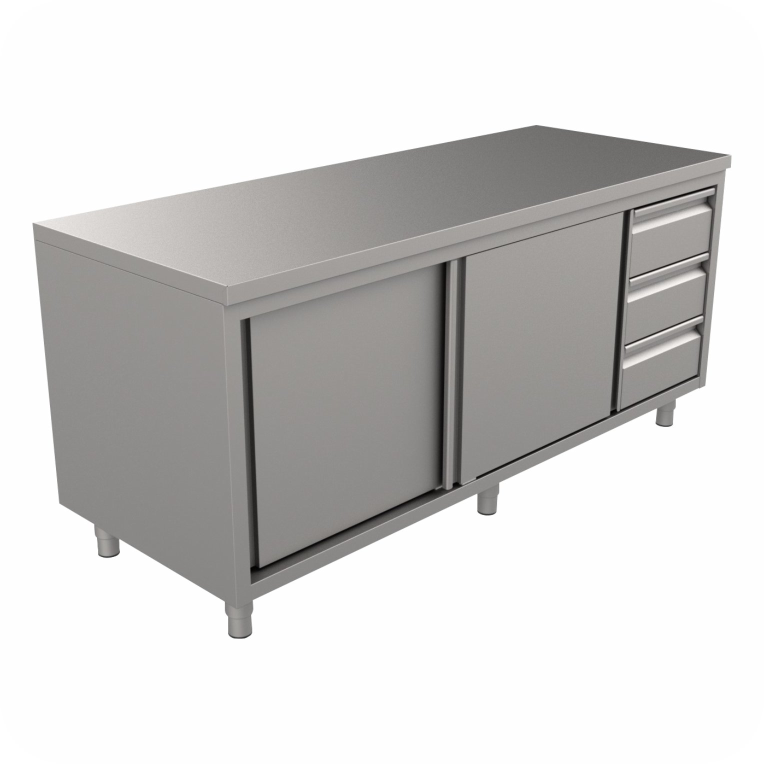 1200x70x85 Werktafel Lade Links Met Schuifdeuren WTS-1207085-L