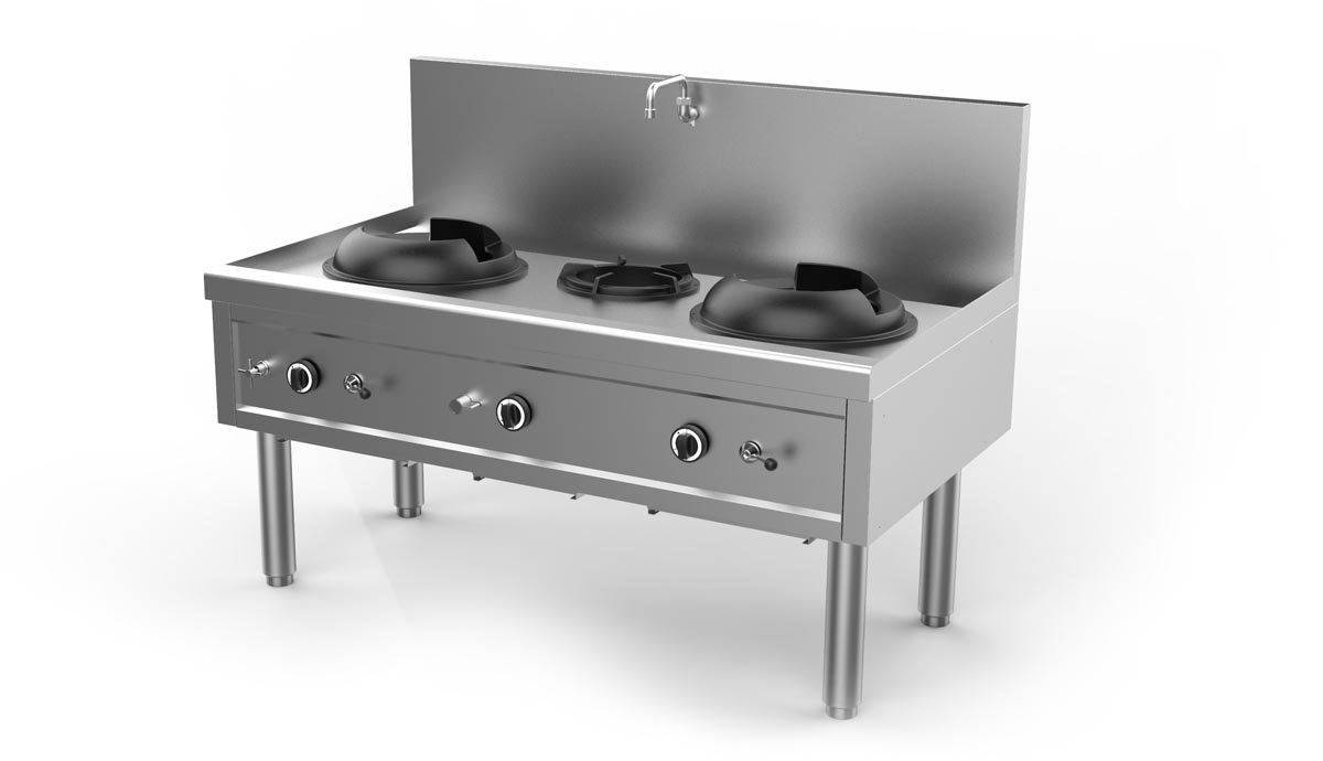 Wok Table 2+1 Burners WK-2+1